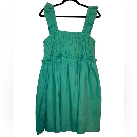 NWT moodie Green Ruffle Swing Dress- Size Medium - Picture 1 of 5